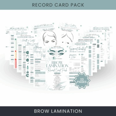 Brow Lamination Record Card Pack Brow Lamination Record Card Pack