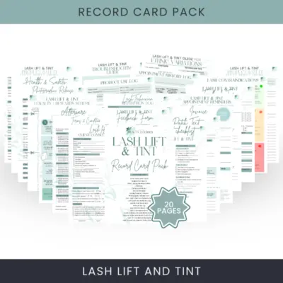 Lash Lift and Tint Record Card Pack Lash Lift and Tint Record Card Pack
